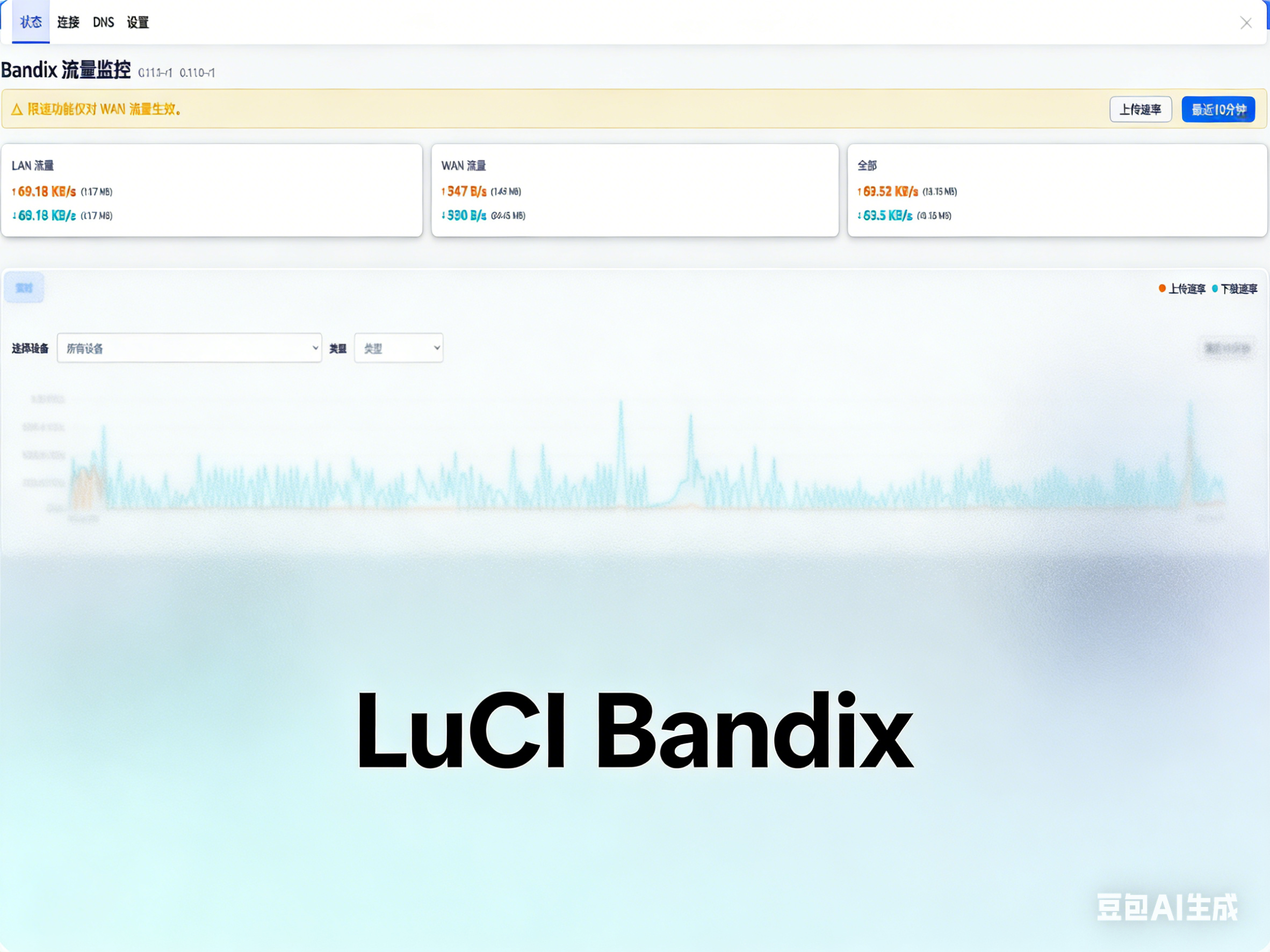 LuCI Bandix一个用于 OpenWrt 的网络流量监控应用