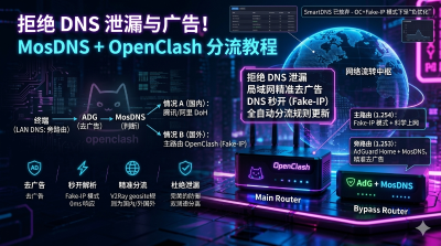 主旁路由OC+AdG+MosDNS完美分流与去广告配置指南
